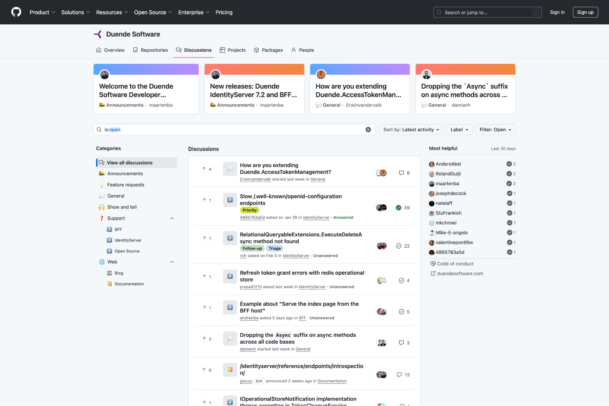 Duende Developer Community on GitHub